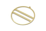 Gold Circle Charm, 2 Gold Plated Brass Circle Charm Earrings With 1 Loop, Pendants, Findings (45x43x1mm) D0724 Q0770