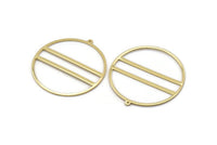 Gold Circle Charm, 2 Gold Plated Brass Circle Charm Earrings With 1 Loop, Pendants, Findings (45x43x1mm) D0724 Q0770