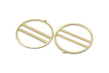 Gold Circle Charm, 2 Gold Plated Brass Circle Charm Earrings With 1 Loop, Pendants, Findings (45x43x1mm) D0724 Q0770