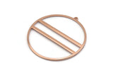 Rose Gold Circle Charm, 2 Rose Gold Plated Brass Circle Charm Earrings With 1 Loop, Pendants, Findings (45x43x1mm) D0724 Q0770