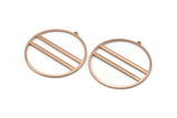 Rose Gold Circle Charm, 2 Rose Gold Plated Brass Circle Charm Earrings With 1 Loop, Pendants, Findings (45x43x1mm) D0724 Q0770