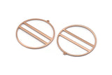 Rose Gold Circle Charm, 2 Rose Gold Plated Brass Circle Charm Earrings With 1 Loop, Pendants, Findings (45x43x1mm) D0724 Q0770