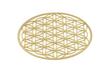 Brass Round Charm, Raw Brass Ethnic Motif Huge Round Charm With 1 Hole, Hanging Wall Decors, Tree Of Life (127x0.80mm) SMP1434 D1720