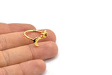 Gold Ring Setting, 2 Gold Plated Brass Moon And Sun Rings With 1 Stone Setting - Pad Size 4mm N1780 H0867