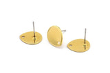 Gold Drop Earring, 6 Gold Plated Brass Drop Stud Earrings With 1 Hole (12x0.70mm) M01524 A2433