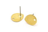 Brass Drop Earring, 8 Raw Brass Drop Stud Earrings With 1 Hole (12x0.70mm) M01524 A2433