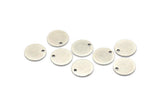 Silver Cabochon Tag, 12 Antique Silver Plated Brass Cabochon Tags With 1 Hole, Stamping Tags (12x0.80mm) M040