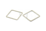 Silver Square Earring, 4 Antique Silver Plated Brass Square Shaped Stud Earrings (30x2x1mm) BS 2307 A1781 H0545