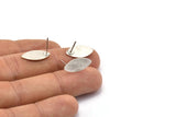 Silver Marquise Earring, 10 Antique Silver Plated Brass Marquise Stud Earrings (17x8.5x0.45mm) B055 A1677