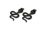 Black Snake Charm, Oxidized Black Brass Cobra Snake Charm With 1 Loop, Pendants, Findings, Earrings (45x26x8x2mm) N1639 H1166