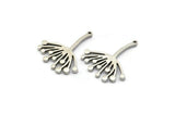 Silver Dandelion Charm, 2 Antique Silver Plated Brass Taraxacum Charms With 1 Loop (30x25x2mm) N1511