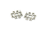 Earring Studs, 2 Antique Silver Plated Brass - Antique Silver Plated Brass Earrings - Brass Earrings - Earrings (21x21x1.5mm) N1534 H1426