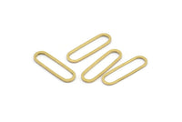 Oval Brass Charm, 50 Raw Brass Oval Connectors (20x6x0.8mm) BS 1857