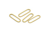 Oval Brass Charm, 50 Raw Brass Oval Connectors (20x6x0.8mm) BS 1857