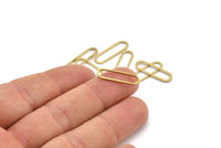 Oval Brass Charm, 50 Raw Brass Oval Connectors (20x6x0.8mm) BS 1857