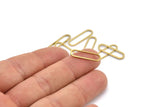 Oval Brass Charm, 50 Raw Brass Oval Connectors (20x6x0.8mm) BS 1857