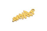 Gold Leaf Charm, 6 Gold Plated Brass Leaf Charms With 1 Loop, Pendants, Findings (28x11x0.80mm) D1232 Q0892
