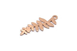 Rose Gold Leaf Charm, 6 Rose Gold Plated Brass Leaf Charms With 1 Loop, Pendants, Findings (28x11x0.80mm) D1232 Q0892