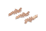 Rose Gold Leaf Charm, 6 Rose Gold Plated Brass Leaf Charms With 1 Loop, Pendants, Findings (28x11x0.80mm) D1232 Q0892