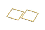 Brass Square Ring, 8 Raw Brass Square Connectors (35x1.5mm) D1517