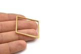Brass Square Ring, 8 Raw Brass Square Connectors (35x1.5mm) D1517