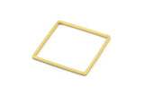 Gold Square Ring, 2 Gold Plated Brass Square Connectors (35x1.5mm) D1517