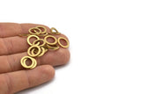 Brass Circle Connector, 50 Raw Brass Circle Connectors (12x0.80mm) D1583