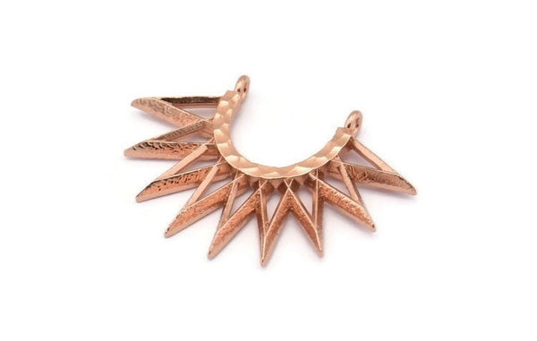 Gül Altın Sunny Kolye, 2 Gül Altın Kaplama Pirinç Sunny Etnik Kolye, 2 Halka, Bulgular, Tılsımlar (35x26x2,4 mm) E213 Q0564