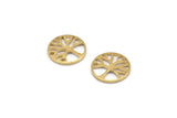 Brass Tree Charm, 50 Raw Brass Tree Charms, Pendants, Findings (12x1mm) D1228