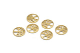 Brass Tree Charm, 50 Raw Brass Tree Charms, Pendants, Findings (12x1mm) D1228