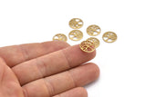 Brass Tree Charm, 50 Raw Brass Tree Charms, Pendants, Findings (12x1mm) D1228