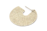Silver Earring Findings, 2 Textured Antique Silver Plated Brass Pizza Slice Earrings, Findings (35x35x0.70mm) E256 H1181