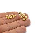 Gold Leaf Earring, 2 Gold Plated Brass Leaf Stud Earrings, Findings (23x12x1.5mm) N1648