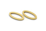 Brass Oval Connector, 24 Raw Brass Oval Connectors, Charms, Findings (16x8x1.5mm) D1564
