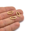 Brass Oval Connector, 24 Raw Brass Oval Connectors, Charms, Findings (16x8x1.5mm) D1564