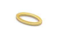 Gold Oval Connector, 6 Gold Plated Brass Oval Connectors, Charms, Findings (16x8x1.5mm) D1564