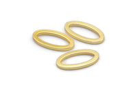 Gold Oval Connector, 6 Gold Plated Brass Oval Connectors, Charms, Findings (16x8x1.5mm) D1564