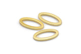 Gold Oval Connector, 6 Gold Plated Brass Oval Connectors, Charms, Findings (16x8x1.5mm) D1564