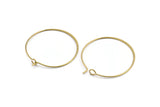 Brass Earring Wire, 24 Raw Brass Earring Wires (30mm) D1703