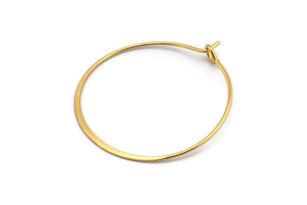 Gold Earring Wire, 12 Gold Plated Brass Earring Wires (30mm) D1703