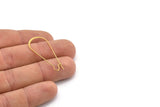 Brass Earring Wire, 24 Raw Brass Earring Wires (38x17x0.70mm) D1716