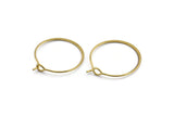 Brass Earring Wire, 24 Raw Brass Earring Wires (20mm) D1704