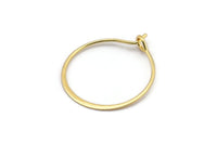 Gold Earring Wire, 12 Gold Plated Brass Earring Wires (20mm) D1704