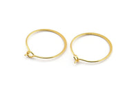 Gold Earring Wire, 12 Gold Plated Brass Earring Wires (20mm) D1704