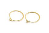Gold Earring Wire, 12 Gold Plated Brass Earring Wires (20mm) D1704