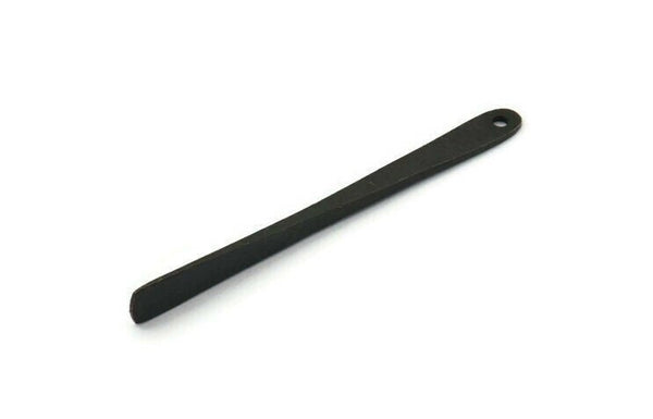 Oksitlenmiş Siyah Tılsım, 1 Delikli 2 Oksitlenmiş Siyah Pirinç Küpe Parçası, Kolye Uçları, Küpeler, Parçalar (69x6x6x3x1mm) E384