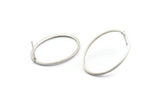 Silver Oval Earring, 6 Antique Silver Plated Brass Oval Stud Earrings (28x21x1mm) A1706 A1938