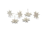 Silver Star Earring, 4 Antique Silver Plated Brass Star Stud Earrings (13x1.2mm) N1538