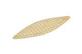 Gold Earring Charm, 4 Gold Plated Brass Textured Marquise Earring Charms With 2 Holes Pendants, Findings (73x23mm) E448