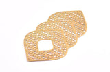 Gold Earring Charm ,2 Gold Plated Brass Ethnic Motif Earring Charms With 1 Hole Pendants, Findings (73x40mm) E449